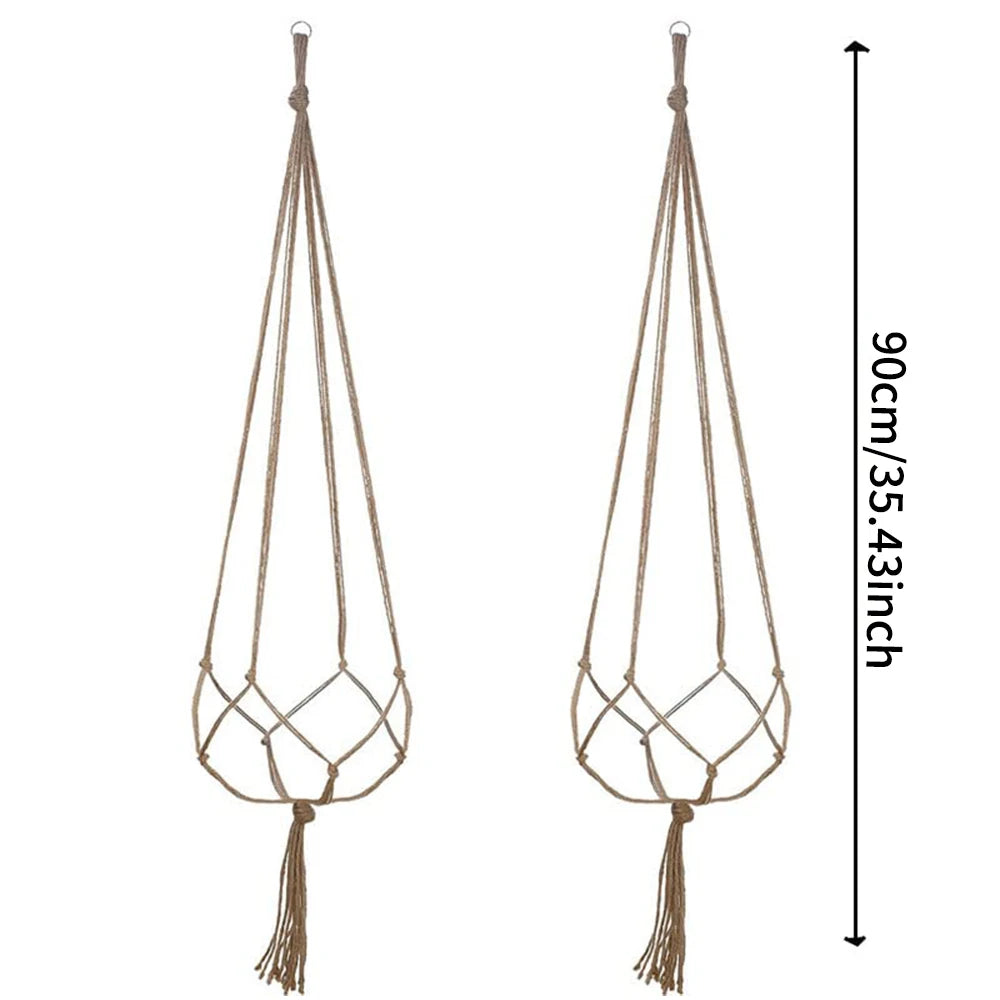 Hanging Plant Handmade Macrame Plant Hanger Flower Pot Planter Hanger Wall Decor Courtyard Garden Hanging Planter Hanging Basket