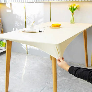 1PC Leather Elastic tablecloth Custom Square Round Table cover Waterproof dinning table cloth Protector Desk mat