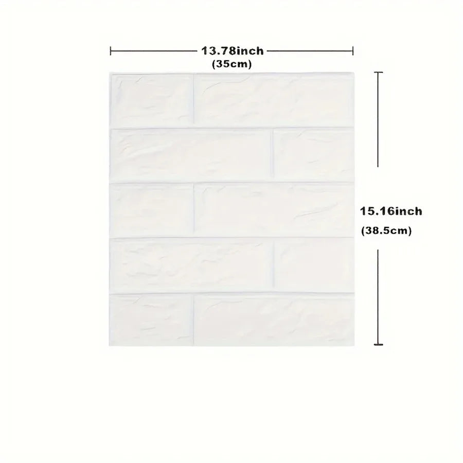 40Pcs 38.5X35cm Imitation Brick Wallpaper Self-adhesive Waterproof Moisture-proof Living Room Background Bedroom Wall Decoration