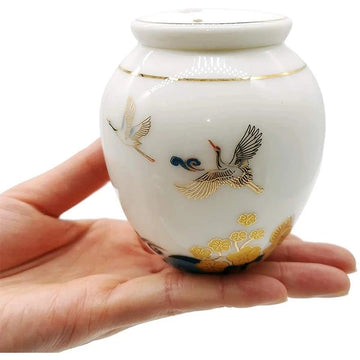 Small Cremation Urns for Human Ashes Ceramic Adult Dog Cat Ash Holders Miniature Memorial Funeral Urn for Sharing Ashes Pet
