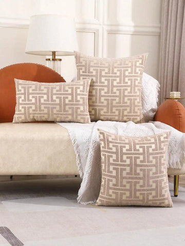 1pc Embroidery Detail Cushion Cover Without Filler, Modern Throw Pillow Case for Sofa, Home Decor 30x50CM 45x45CM Pillowcase