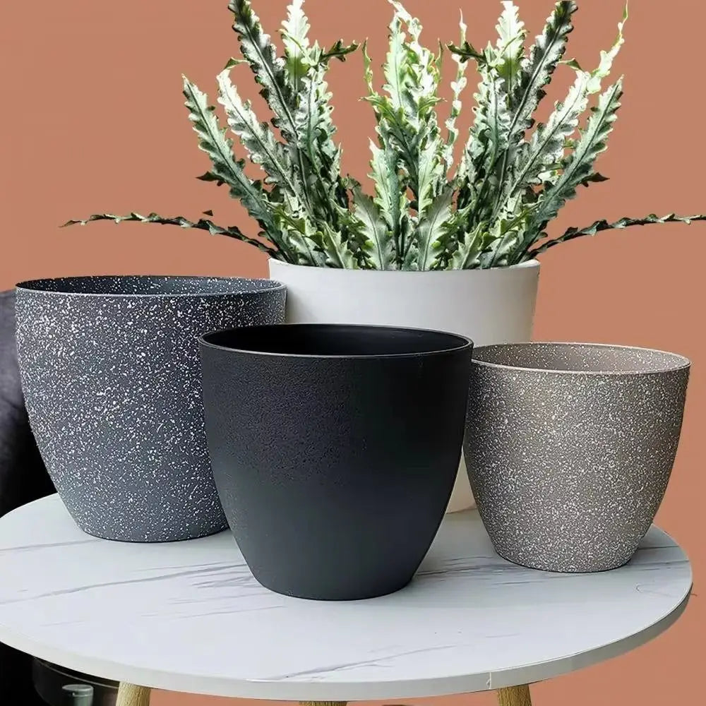 Fashion Plastic Bonsai Flowerpot Large-capacity Imitation Stone Succulent Flowerpot Frosted Balcony Plant Pot for Home