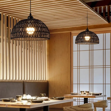 New Bohemia Rattan Pendant Light Countryside Restaurant Bedroom E27 Japanese Style Retro Decorative Light Hemp Rope Hand Woven
