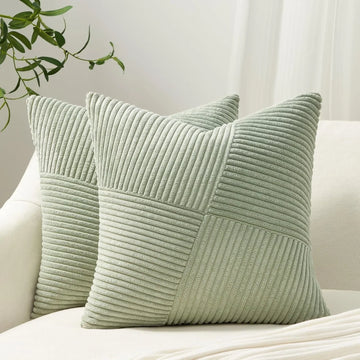 Spring Green Windmill Luxury Pillowcase 40x40CM Striped Corduroy Throw pillow cover Textured Solid decor for Sofa Living Room