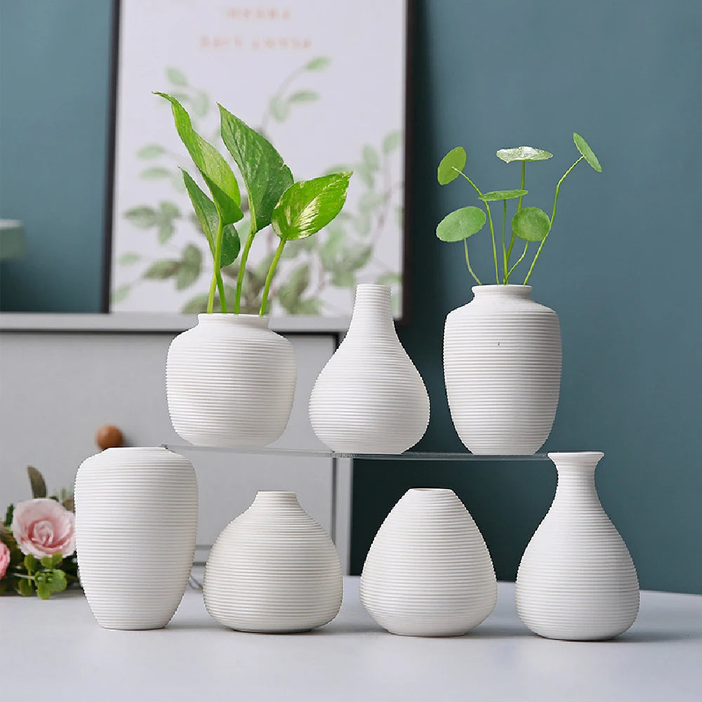 Small ceramic vases, simple home decor, living room decoration, dry flower planters, handicrafts, hydroponic vases