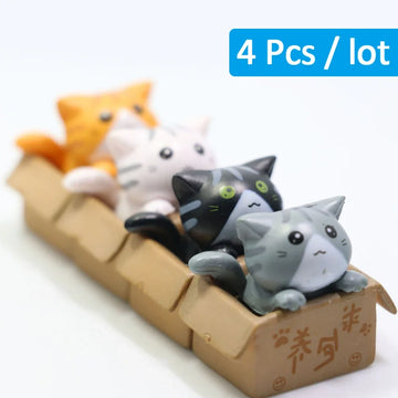 Kawaii Mini Cat Ornament Garden kitten statue Gift For Kids Children Baby Room Decoration Toy Miniature Figurines Home Decor
