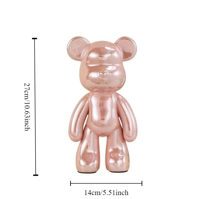 Ceramic 27cm Colorful Plating Bear Sculpture Home Living Room Desktop Decorative Statue New House Interior Decoration Ornaments