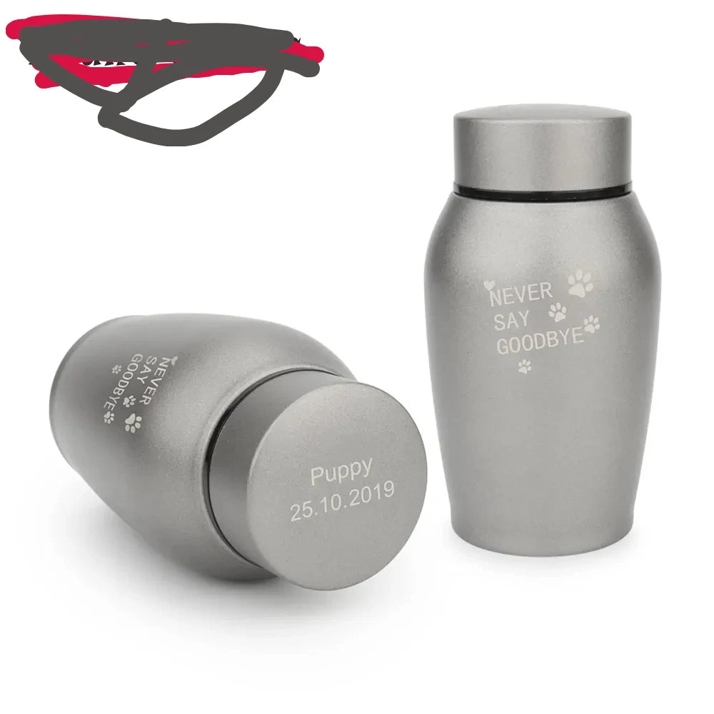 Pet Urn Bottle Personalized Custom Name Date Memorial Dog Cat Keepsake Container Ashes Bottle Can Stainless Steel