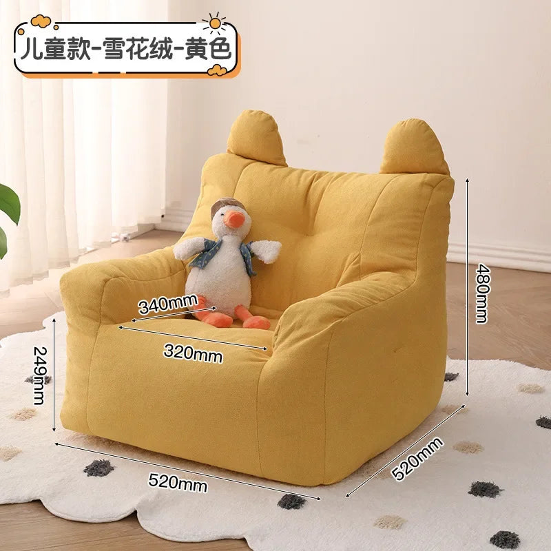 Eco-friendly Nordic Single Sofa Chair Soft Comfortable Backrest Cute Bean Bag Baby Small Sofas for Kids Living Room