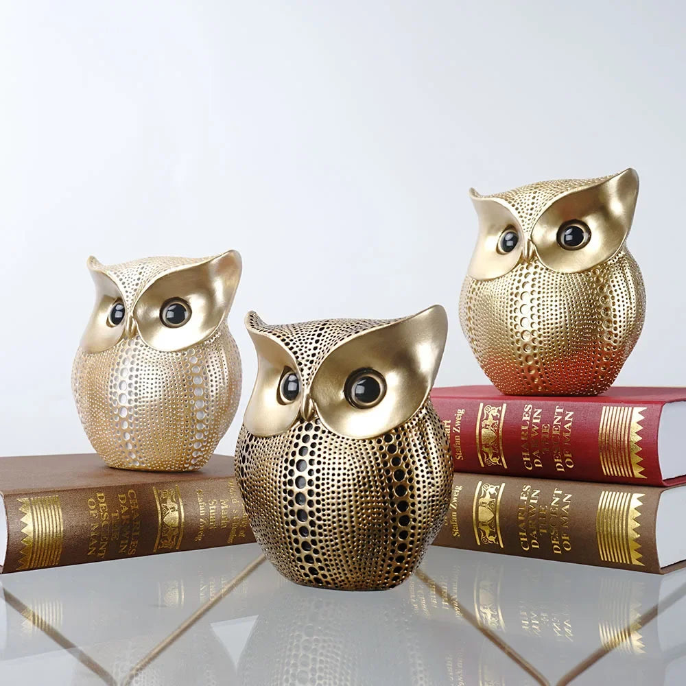 Nordic Resin Wise Owl Figurines Animal Statue Sculpture Crafts for Home Interior Decor Desktop Table Decoration Accessories Item