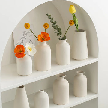Nordic Ceramic Vase Flower Bottle White Mini Ceramics Vase for Dried Flower Living Room Decoration Home Table Decor Gift