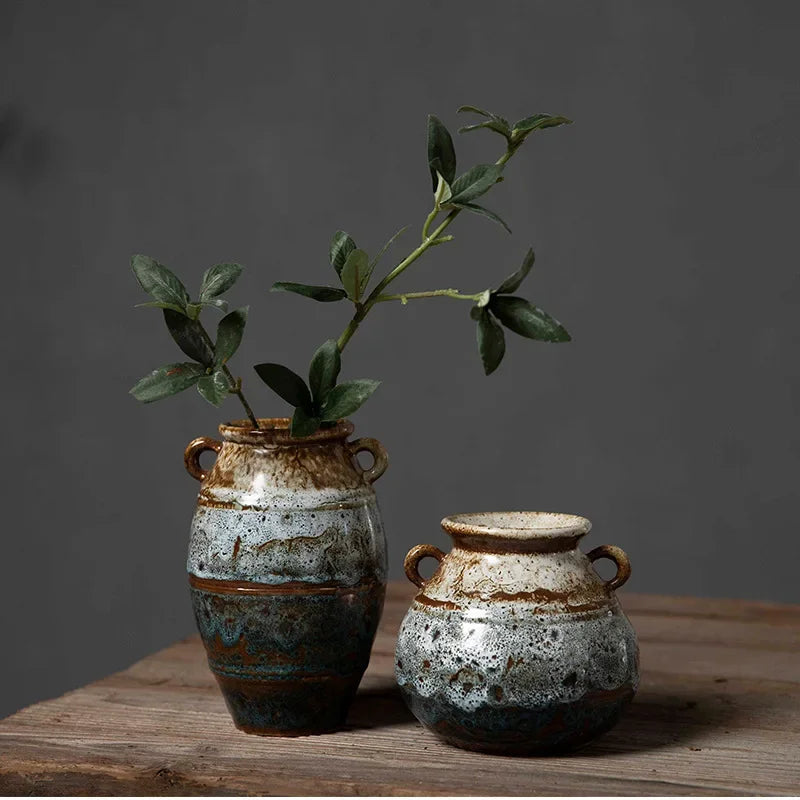 Make Old Hydroponics Ceramics Vases Ornament Originality Retro Style Home Furnishing Desktop Flower Arrangement Decorate