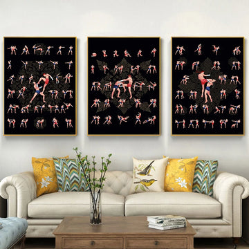 Muay Thai Boxing Boxer Motivational Wrestling Poster Canvas Painting Fighting Technique Chart Wall Art Prints Picture Home Decor