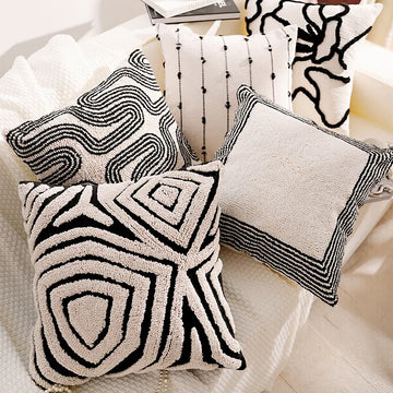 30X50/45X45CM Black Throw Pillow Cover French Luxury Waist Cushion Cover Decor Home Decorative Pillowcase 2025 New