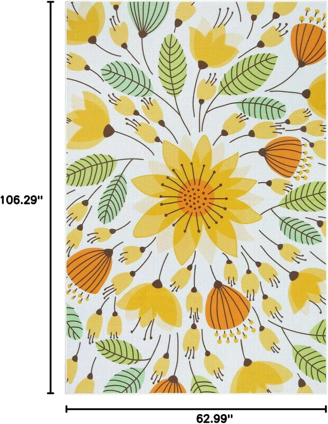 Floral Indoor Outdoor Rug,Non Slip Outdoor Patio Rug for Backyard Picnic, Soft Large Outdoor Camping Rugs for Balcony Deck