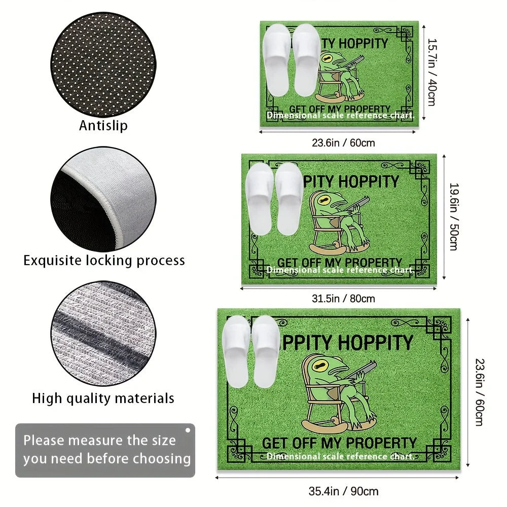 VIKAMA Leisure Frog Carpet Green Doormat Welcome Mat Outdoor Carpet Lightweight Living Room Carpet Rug For Bedroom  Home Decor