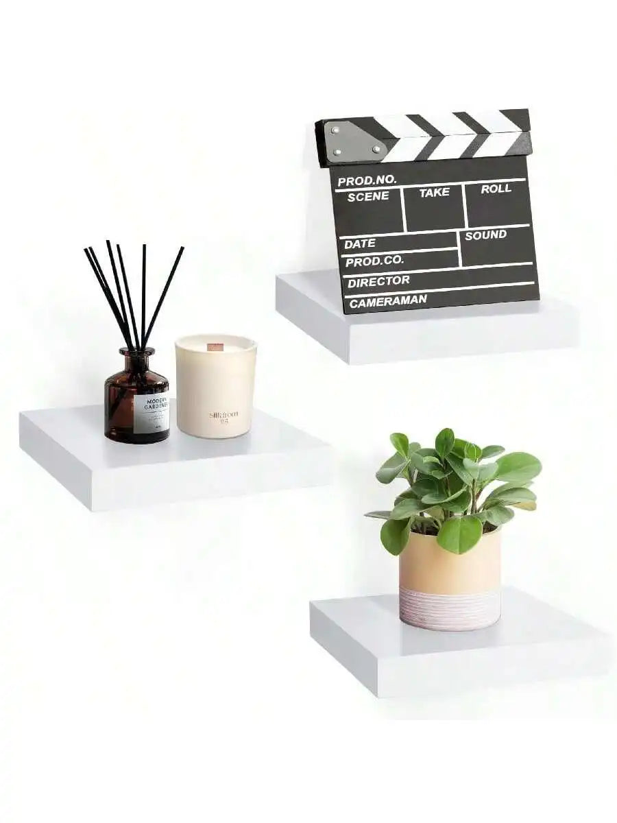 Black Square Floating Wall Shelf Small Shelves With Invisible Mounting Brackets For Living Room Wall Decor Home Decoration Gift