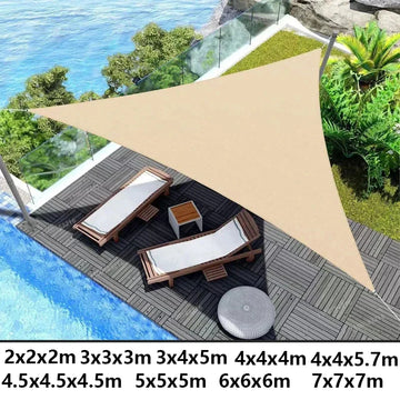 Multi-size Triangle Sun Shade Sail Waterproof Outdoor Garden Patio Party Sunscreen Awing Sun Canopy For Beach Camping Pool