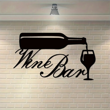 Wine Bar Metal Wall Art Sign Wall Sticker, Home Decor, Housewarming Gift for Kitchen Bathroom Living Room Bedroom Study Porch