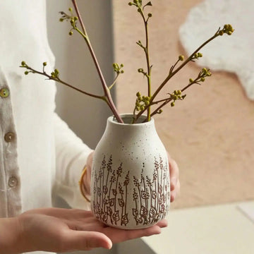 Countryside Style Ceramic Small Vase Lavender Water Nourishing Vase Living Room Table Decoration and Accessories Home Decoration