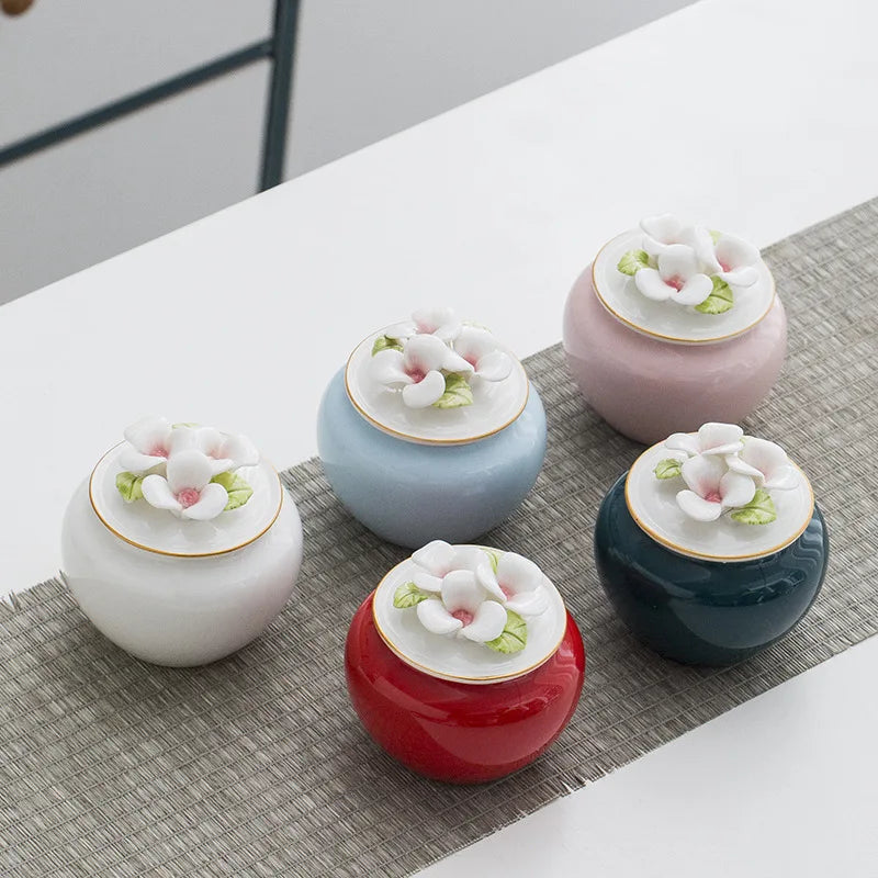 Handmade Floral Pet Urn, Dog, Cats, Birds, Small Animals, Gentle Creative, Sealed Spark Storage Jar, Memorial Supplies, New,