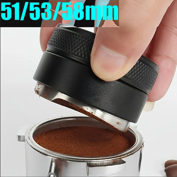 Coffee Distributor Espresso Distribution Tool/Leveler 3 Angled Slopes Adjustable Palm Tamper Fits 51/53/58mm Portafilter Depth