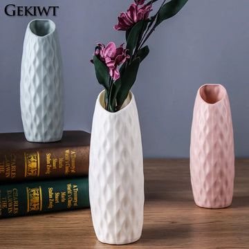 Nordic Modern Plastic Flower Vase Home Living Room Fall-resistant Simulation Creative Simple Party Wedding Decoration Ornament